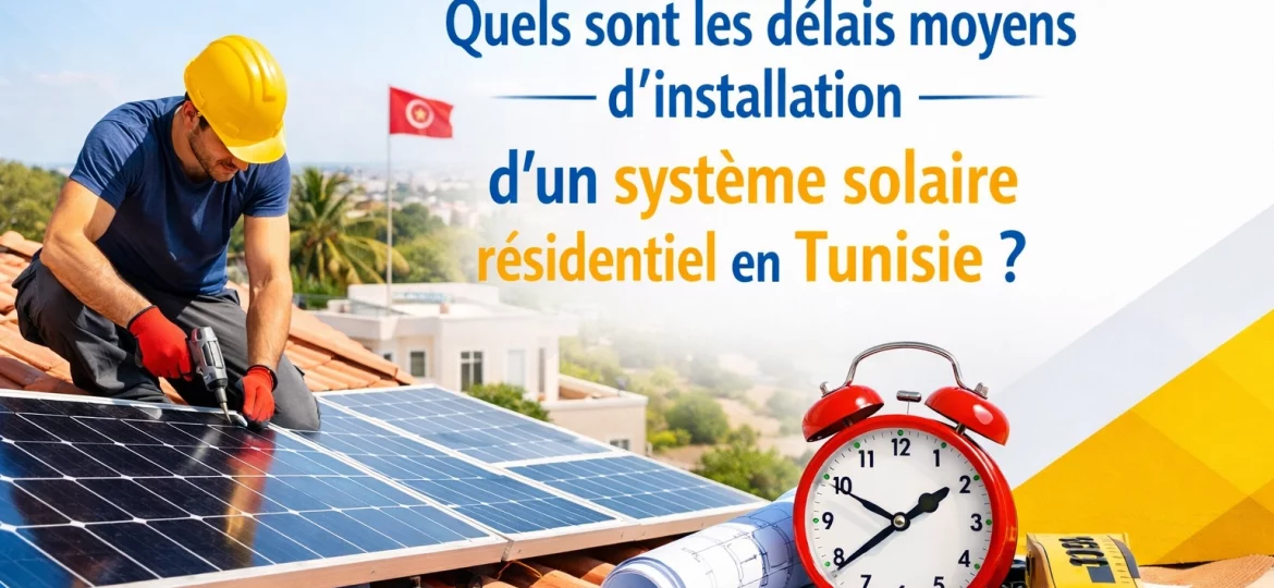 Quels sont les délais moyens d'installation d'un système solaire résidentiel en Tunisie ?