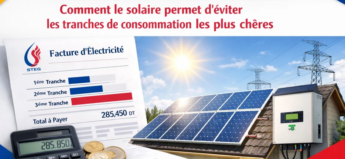 Comprendre sa facture STEG : Comment le solaire permet d'éviter les tranches de consommation les plus chères