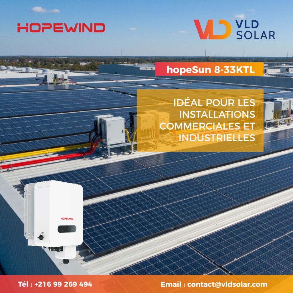 Profitez pleinement de la puissance et de la fiabilité pour vos sites professionnels avec l’onduleur HOPEWIND hopeSun 8-33KTL !
